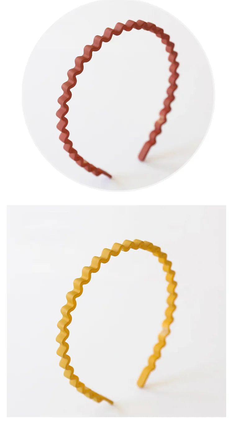 New Fashion Simple 0.8cm Twist Wave Frosted Bow Headband Hair Hair Band Face Clip Accessories Headwear Accessories for Women