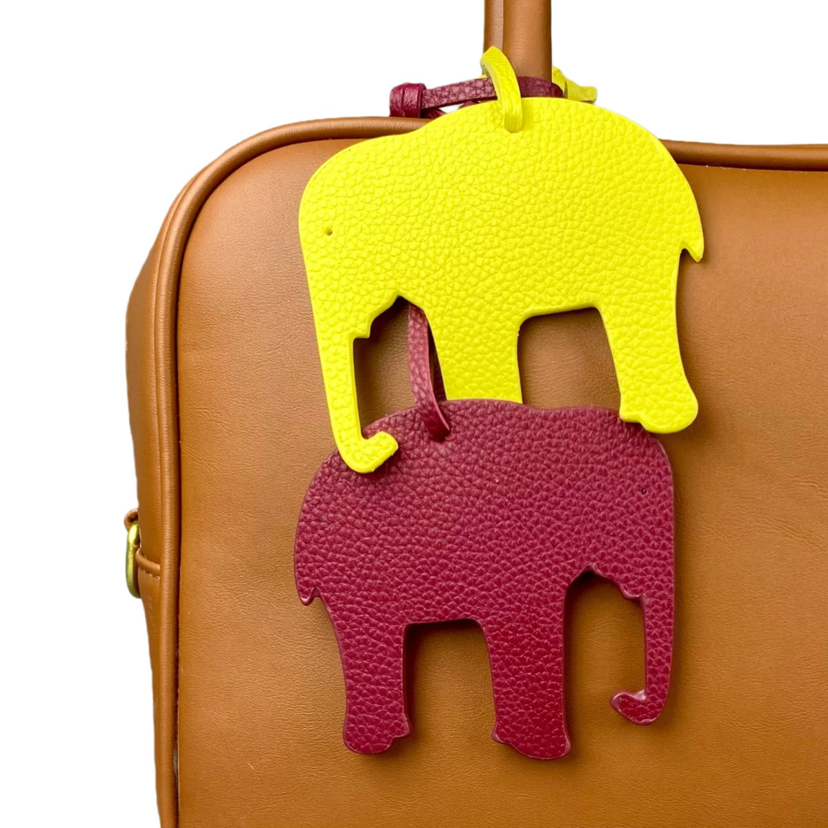 Colorful Elephant Leather Bag Charm - 12 Vibrant Colors, Mix & Match Style, Durable & Thick Leather Keychain-PU Leather