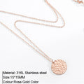 Gold Color Disc 15MM Anhänger Halskette für Mädchen Frauen Edelstahl Schlichte Lange Halskette Ketten Collar Schmuck Großhandel