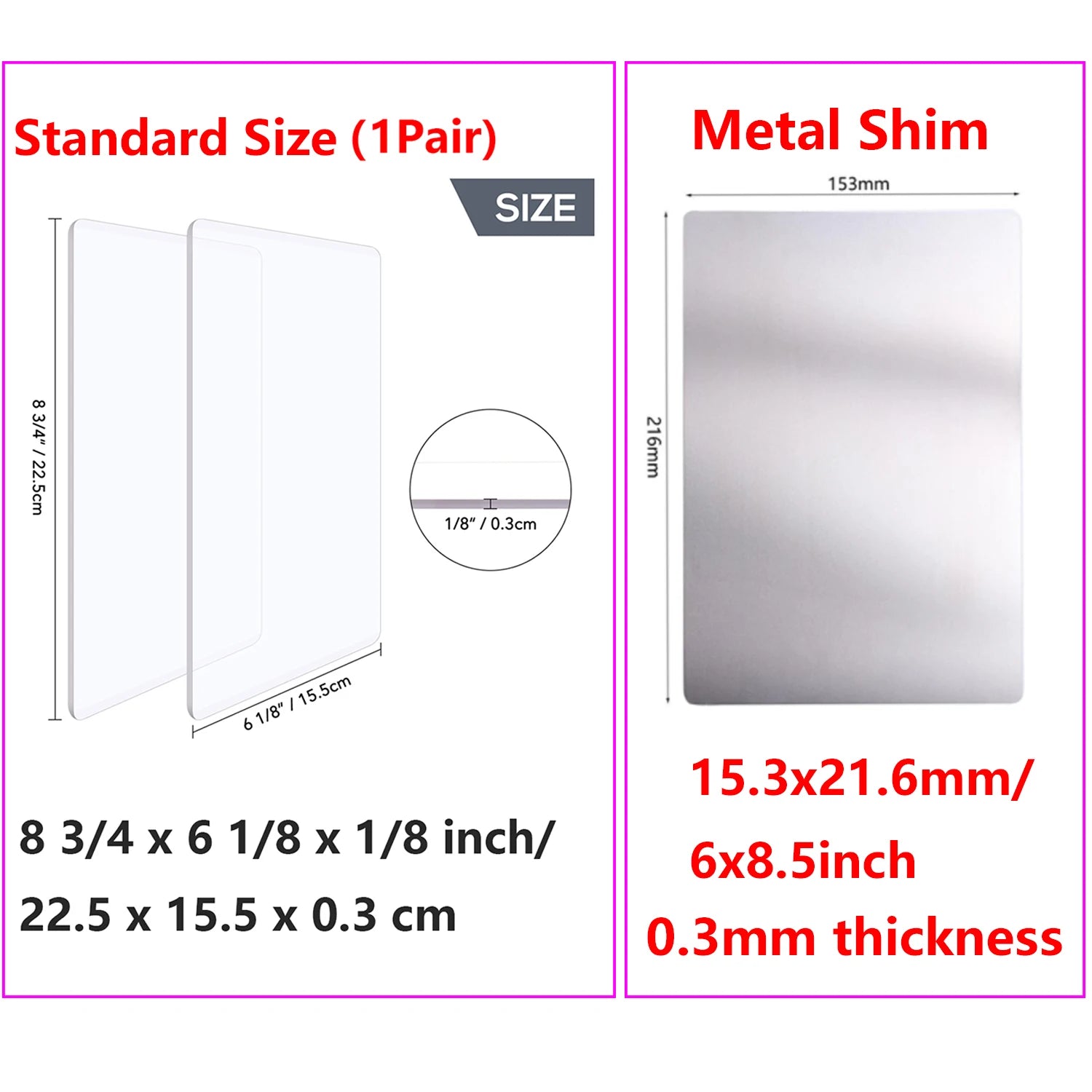 2pcs-4pcs 3mm Standard Cutting Pads for Die Cutting Machine Polycarbonate Plastic Original Cutting Replacement Plate 22.5x15.5cm
