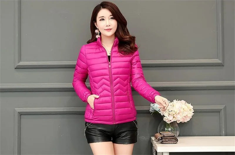 Women Parkas Winter Jacket Down Cotton Jacket Warm Korean Casual Lightweight Solid Color Parka 2026 New Female Snow Coat Outwear