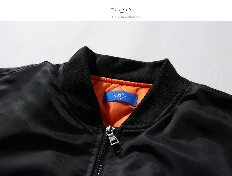 Bomber Jacket Men Women Spring Autumn Solid Pilot Jacket Military Flight Baseball Coat Male Fashion Army Green Windbreaker