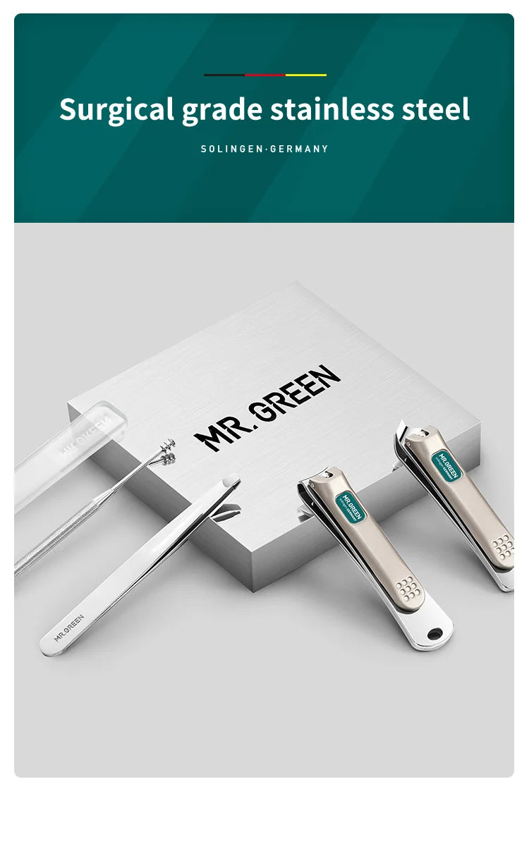 MR.GREEN Portable Manicure Set Nail Clippers Travel Tools Kit Stainless Steel Gift Box For Friends Or Family