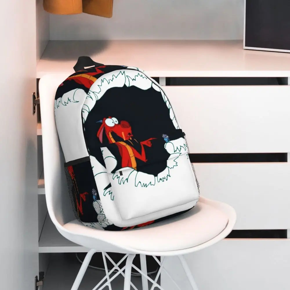 Mushu From Mulan (4) Backpacks Boys Girls Bookbag Fashion Students School Bags Laptop Rucksack Shoulder Bag Large Capacity
