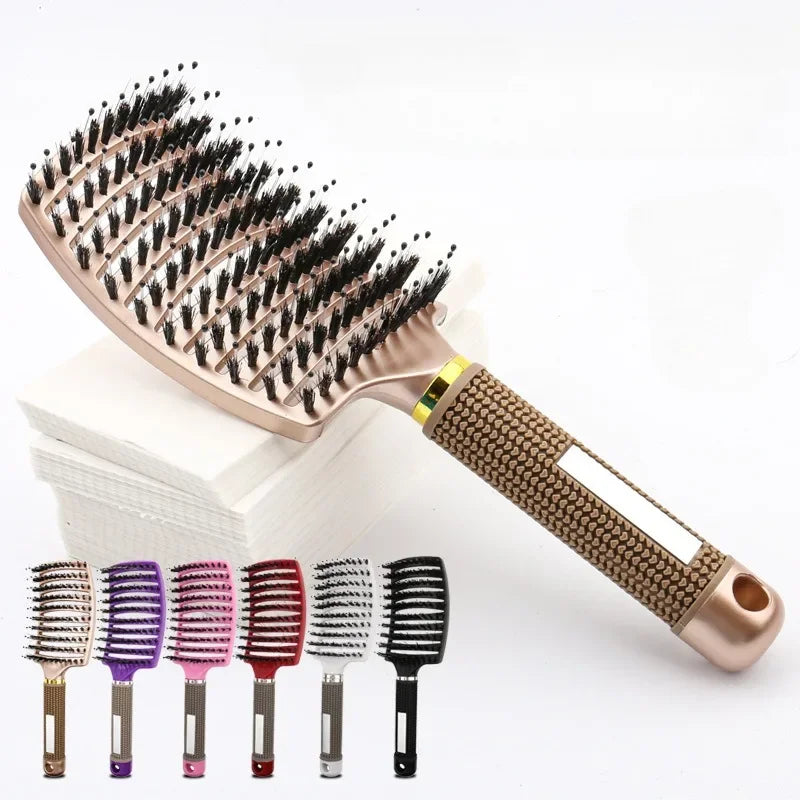 Salon Hairdressing Comb Bristle Women Scalp Massage Combs Professional Wet Curly Detangle Hair Brush For Barber Styling Tools