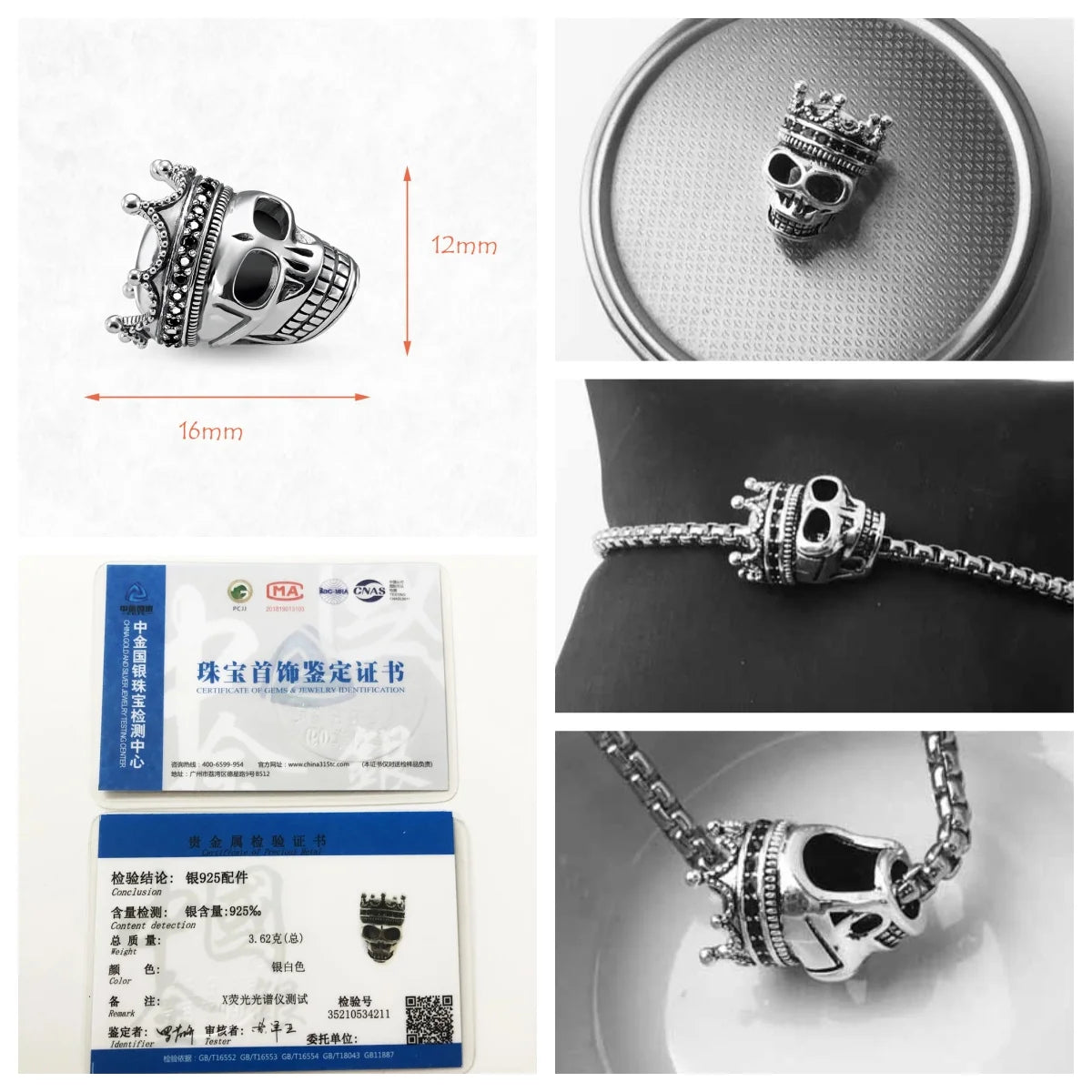 Beads Fleur-de-lis Lily Skull Rebel Street S 925 Sterling Silver Europe Punk Karma Charms Jewelry Accessories For Men