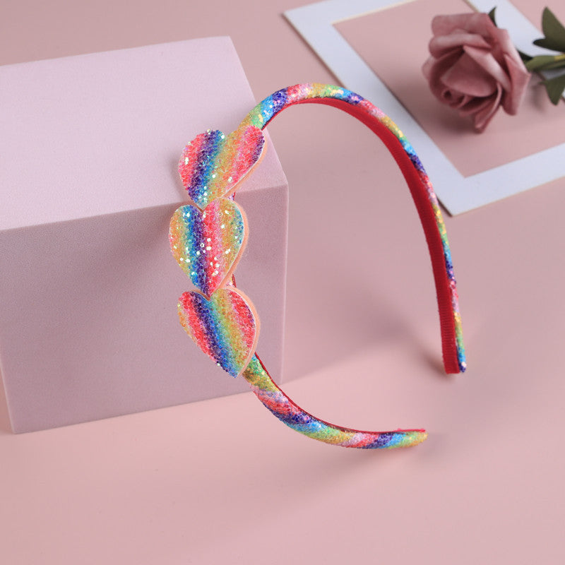 2023 Fashion Girls Glitter Hair Bands Cute Colors Hair Hoop Hairbands Lovely Bow Stars Headbands For Kids Gifts Hair Accessorie