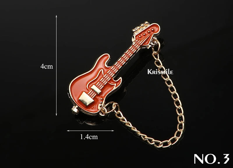 Punk Musik Emaille Pins Gitarre Klavier Noten Schlagzeug Kaktus Scheren Broschen Mode Individueller Musikschmuck Geschenk Alltag Pin