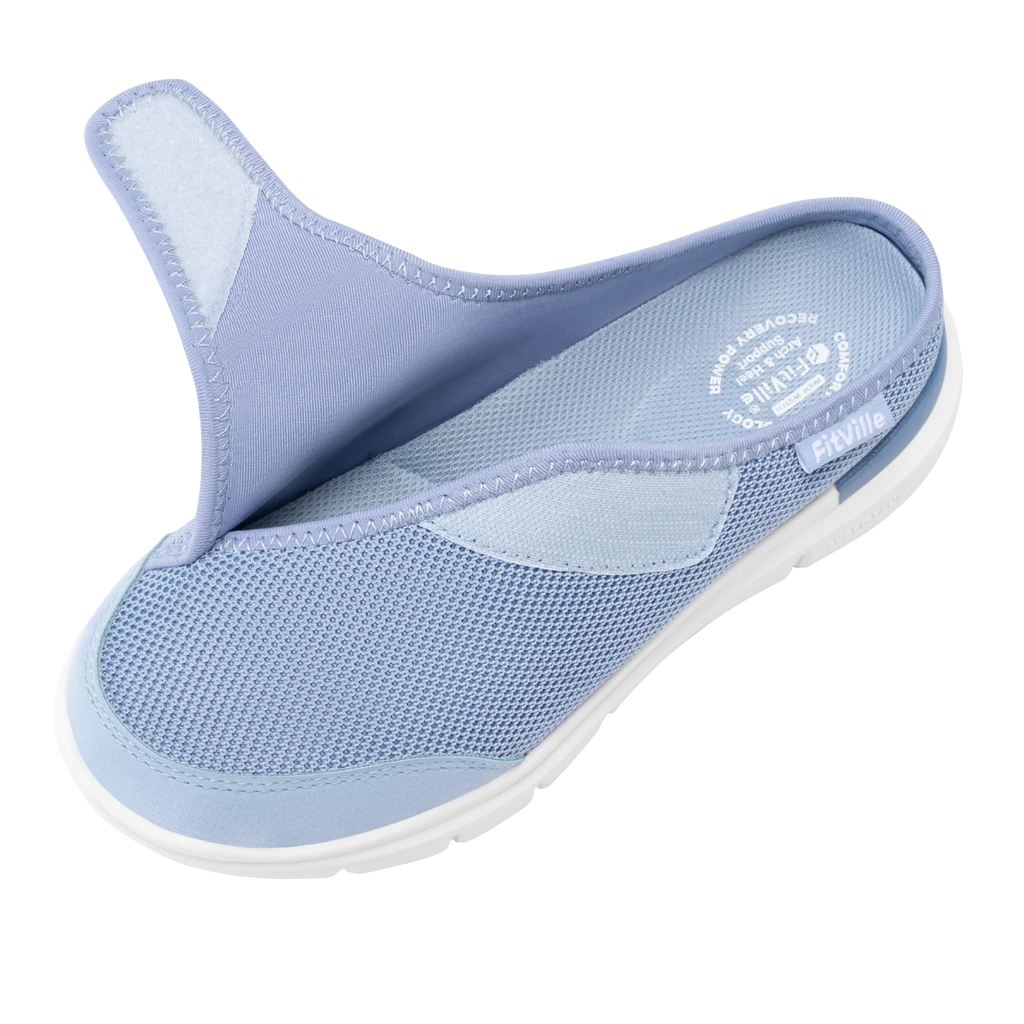 FitVille Damen Orthopädische Hausschuhe Breite Fleece-gefütterte Clogs mit Fußgewölbestütze Erholungs-Pantoletten Bequeme Slip-On-Schuhe