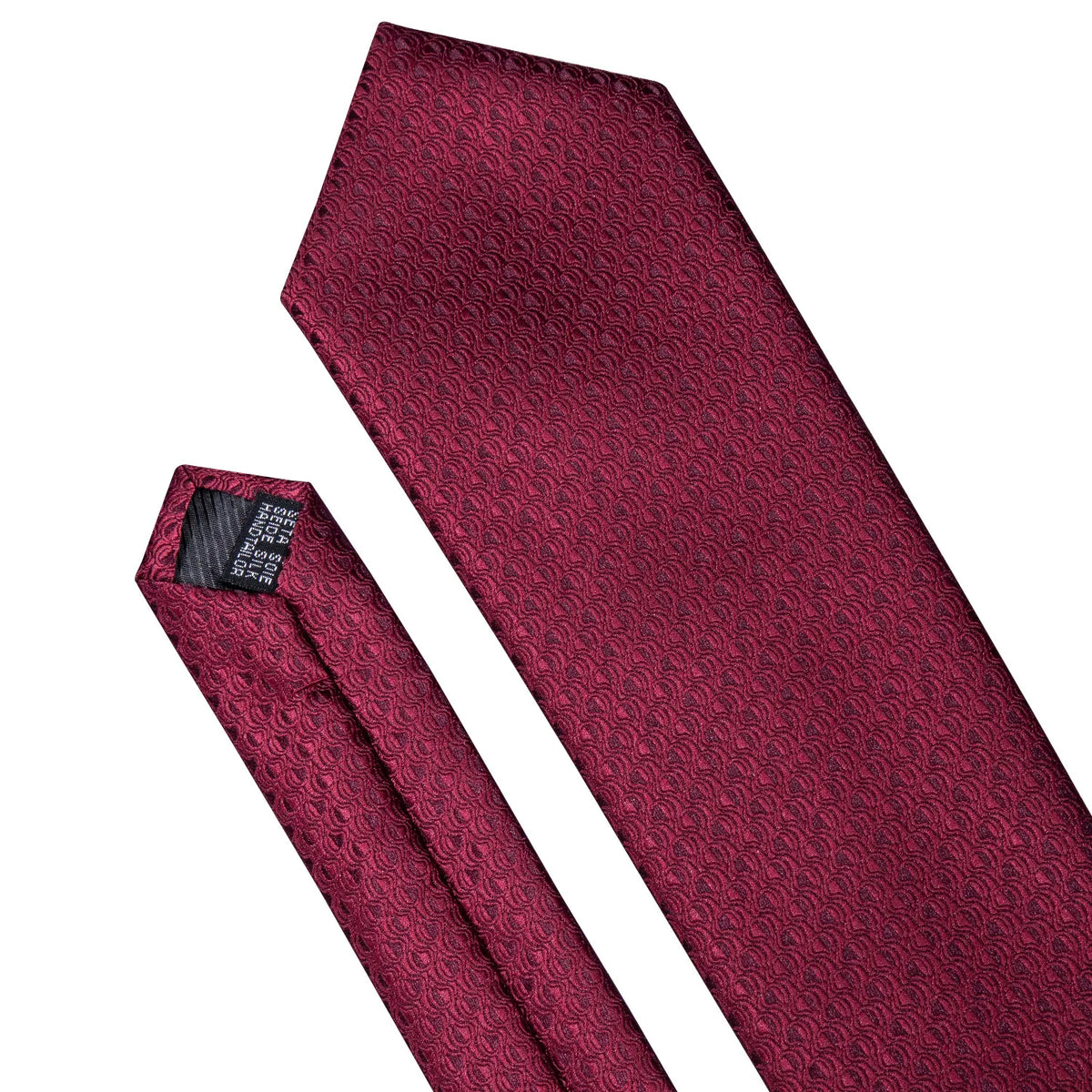 Burgundy Mens Tie Hanky Cufflinks Brooch Set Jacquard Red Wine Maroon Necktie Collar Pin For Male Wedding Events