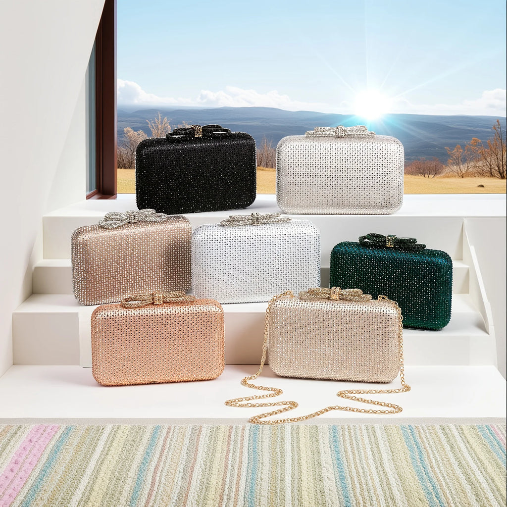 Female Mini Women Italy Design Elegant Luxury Lady Hand Bag Wedding Party Gift Crystal Gold Silver Diamond Evening Clutch Purse