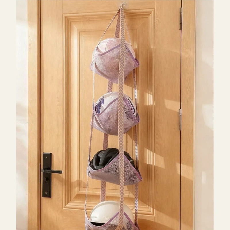 Ball Storage Hanging Bag Wall-mounted Home Door Football Rack Ball Rack Doll Doll Storage Helmet Storage Easy Convenient Access