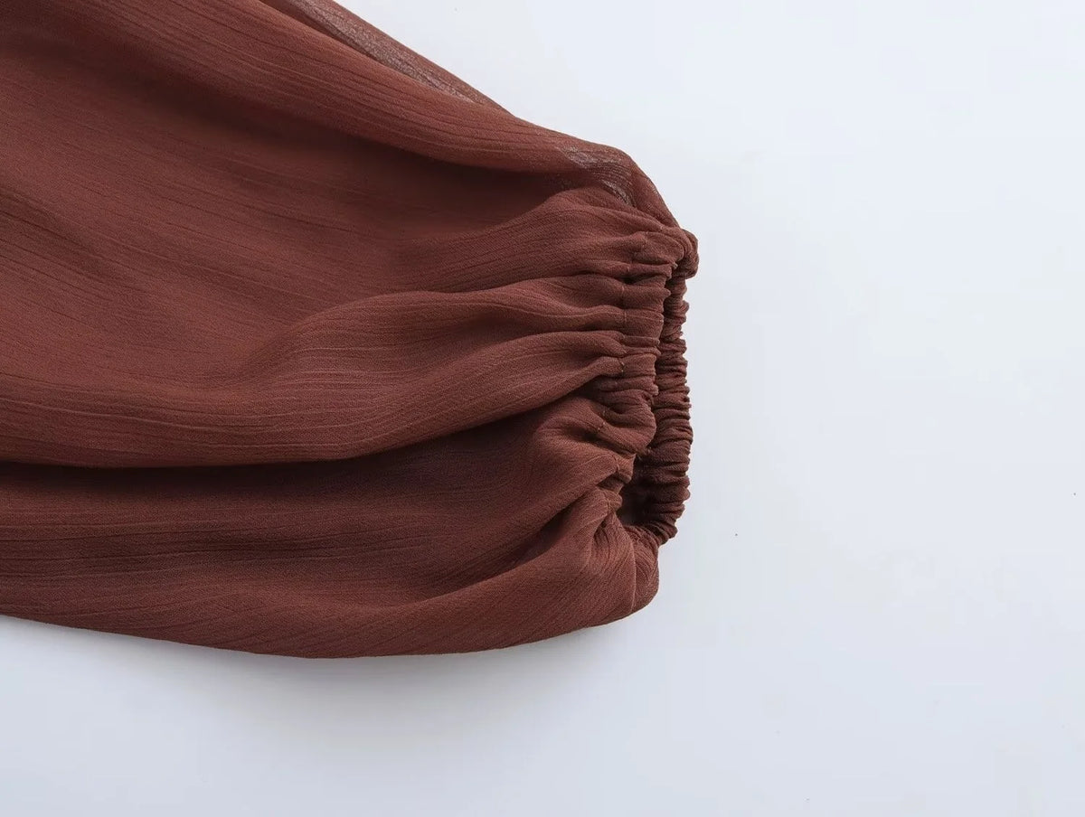 Elegant Dress With Ruffled Long Sleeves Bohemian Dress With Tie Straps And An Irregular Hem Trendy New Women Dress Spring Summer