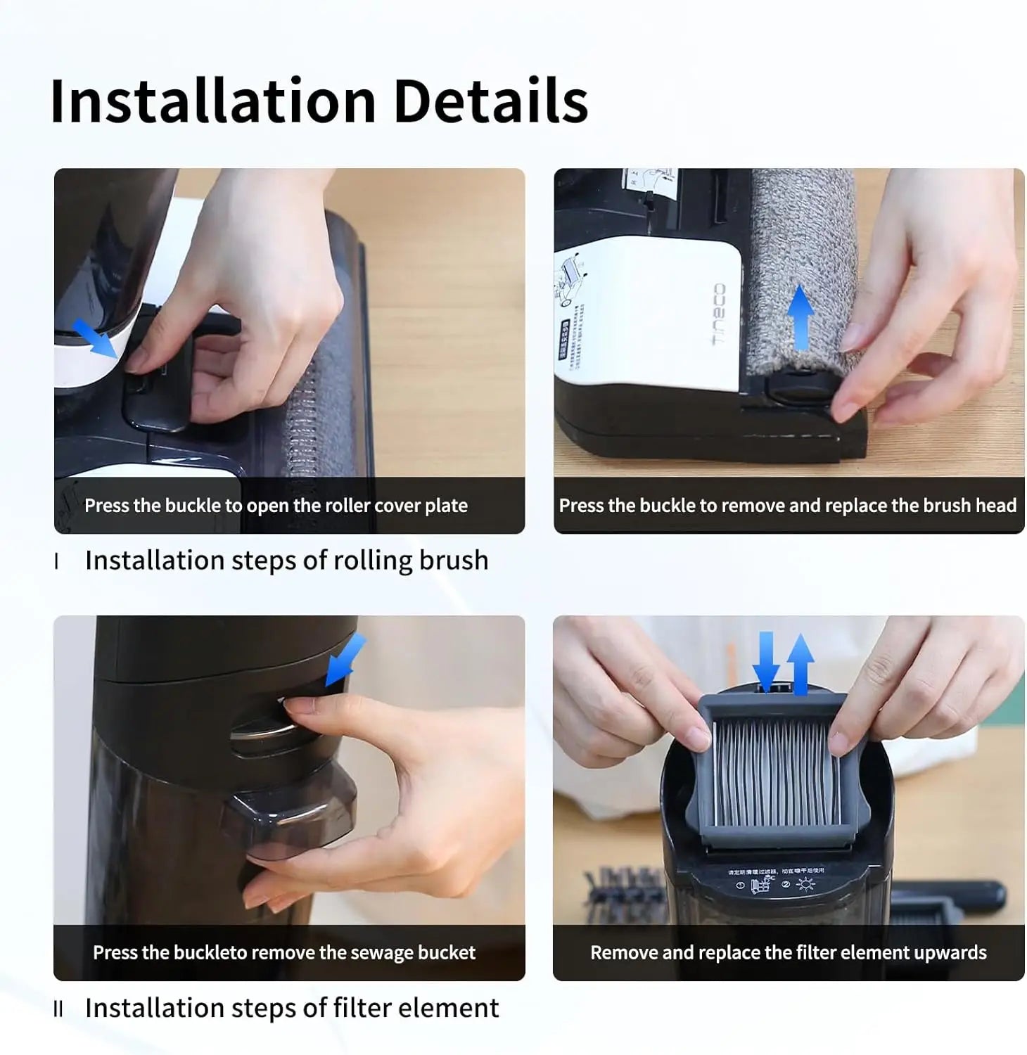 Roller Brush Replacement Compatible with Tineco iFloor 3/ Floor One S3 Cordless Vacuum Cleaner Parts