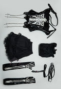 Halloween Gothic Skull Short Dress Cosplay Lolita Punk Steampuff Black Corset Outfit Jirai Kei Halloween Christmas Costume Anime