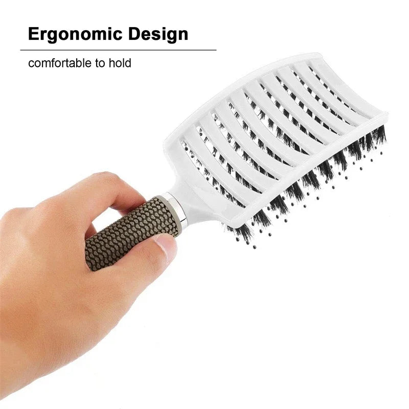 Salon Hairdressing Comb Bristle Women Scalp Massage Combs Professional Wet Curly Detangle Hair Brush For Barber Styling Tools