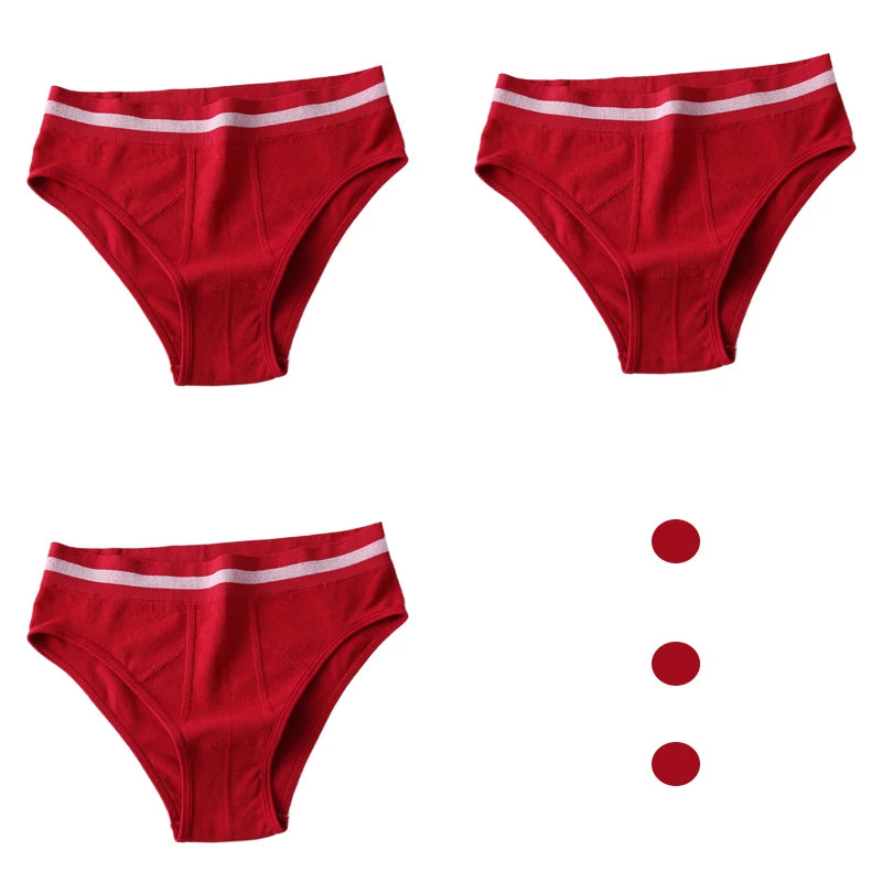 3pcs/set women's sexy solid color underwear, high waist, comfortable, warm, breathable, sports briefs, daily striped knitting