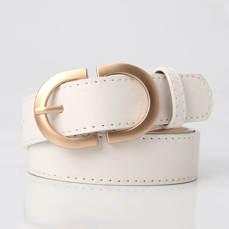 Fashion Pu Leather Waist Belts Women for Jeans Double D Buckle Ladies Belt for Dresses 10 Colors Available Wild Waistband Ladies