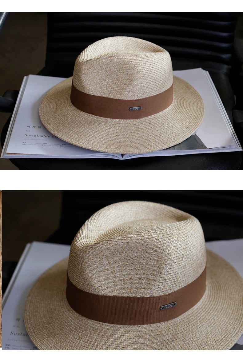 Summer Women Straw Hats Sun Visor Cap Leisure Elegant Panama Hat For Men Gentleman Formal Hat Manattend  Party Quality Hat Gifts