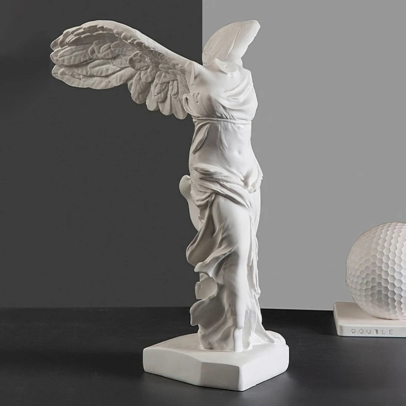 1pcs Resin Greek Goddess Of Victory Character Statue Angel Wing Art Figurine Decoration Home Office Decor Sculpture Ornament