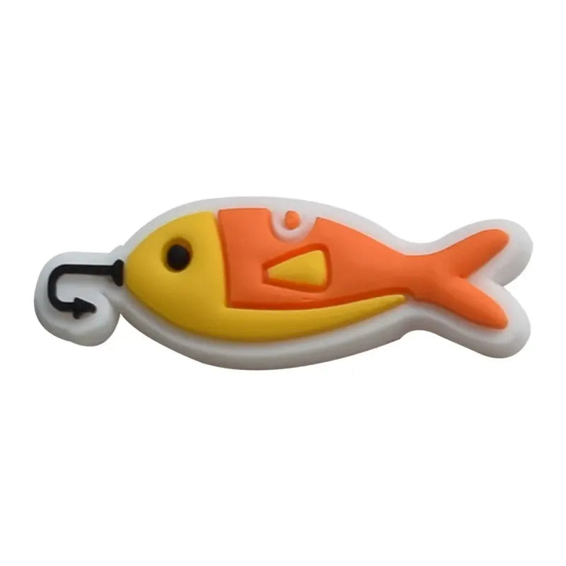 Go fishing Serie PVC Schuh-Charms Hausschuhe Schnallenkombination Passend für Armbänder Zubehör Dekoration Bänder Geschenk Unisex Party