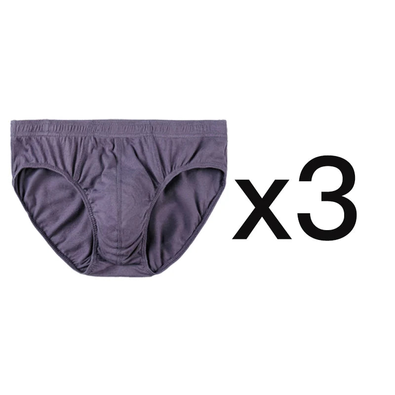 3 Pcs/Lot Men's 100% Cotton Briefs Comfortable Breathable Underwear Lingerie Panties Plue Size Xl -5xl Underpants