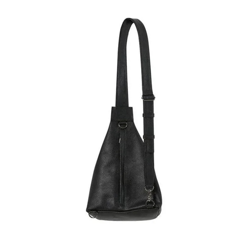 Women Chest Bag PU Bucket Fashion Casual Solid Zipper SOFT Shoulder Bags Crossbody Simple Women Bag Euro-America Style