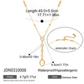 Ars 18k Gold Plated Stainless Steel Y Necklaces Pearl Tassel Necklaces Women's Multi Zircon Lariat Necklace Jewelry Gift for Her