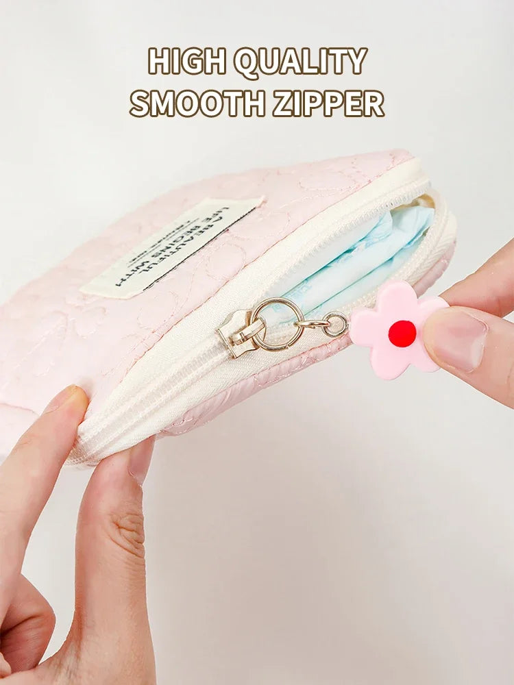 Fashion Women Small Cosmetic Bag Travel Mini Sanitary Napkins Organizer Make Up Coin Money Card Lipstick Storage Pouch Purse Bag