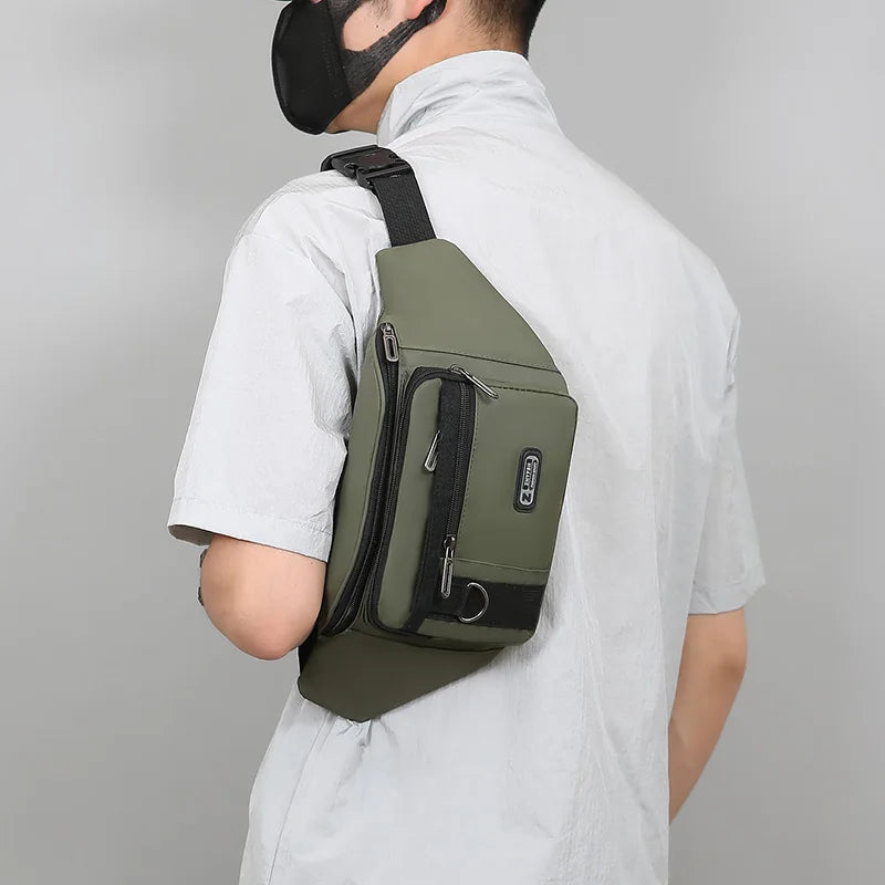 Unisex Multifunctional Waist Packs Large Capacity Waterproof Nylon Business Pack Trendy Crossbody Chest Bag for Travel Work