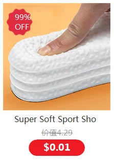 Neue 4D-Massageeinlagen, superweiche Sportschuh-Einlegesohle für Füße, Laufschuhsohle, Fußgewölbestütze, orthopädische Einlagen, Unisex