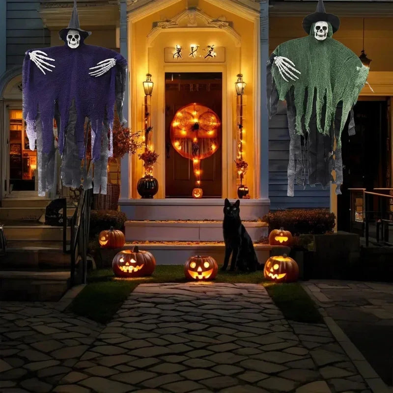 Halloween Pendant Decorations Creepy Skull Ghost Hanging Ornaments for Garden Yard Backyard Party Spooky Outdoor Supplies