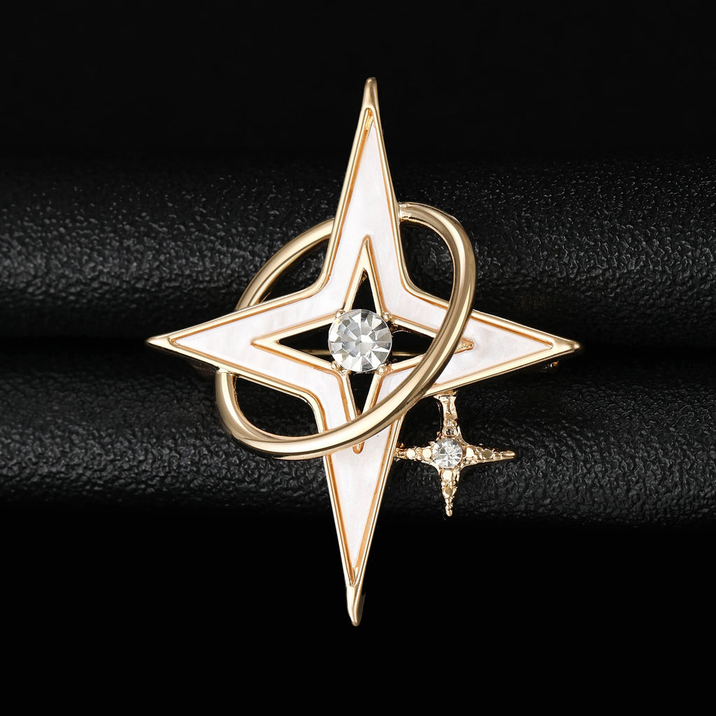 Luxury Rhinestones Cross Starlights Brooches for Women Unisex Couple High-ends Pins Banquets Party Gifts Jewelry Accessories