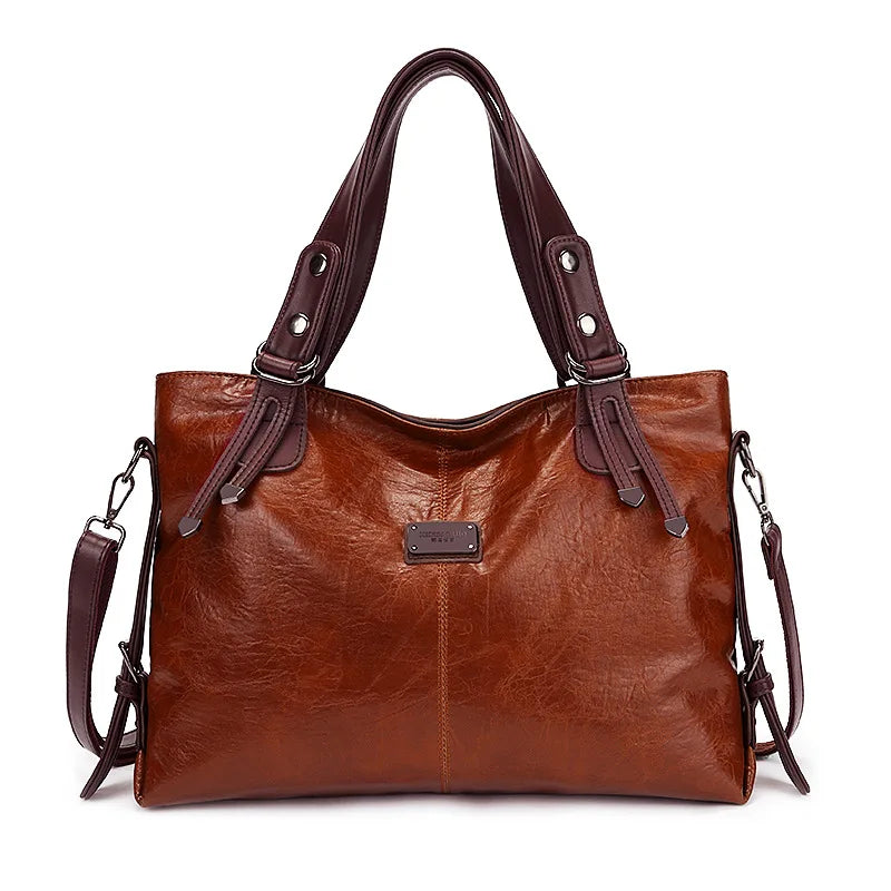 Annmouler Neue Design Frauen Handtaschen Pu-Leder Tragetasche Vintage Weiche Umhängetasche Große Umhängetasche für Damen