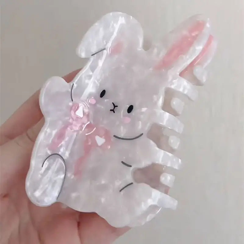 1/2pcs Gentle bow, little rabbit, super cute pink shark clip, niche headband, sweet hair accessory