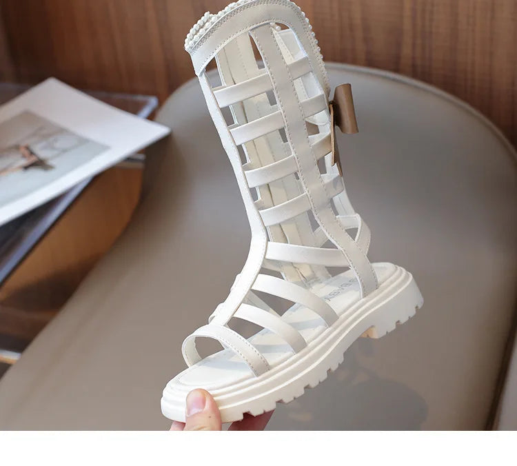Children Sandals High-top Kids Girls Sandals Baby Sandals High Quality Flat Cut-Outs Beach Sandals