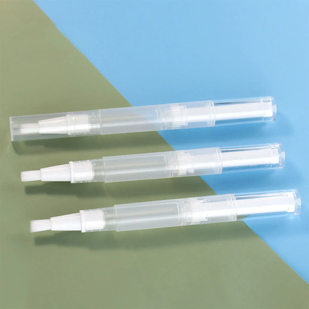 50pcs 2ml 3ml 5ml Empty Brush Tip Nail Oil Pen Clear Twist Up Cuticle Oil Pen Leak-proof Cosmetic Container for Nail Care