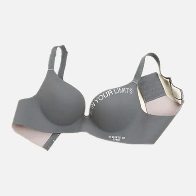 Simplicity Letters Printed Bra Sexy Deep V Thin Women's Lingerie Seamless Cup Surface Bralette No steel rings gather Brassiere