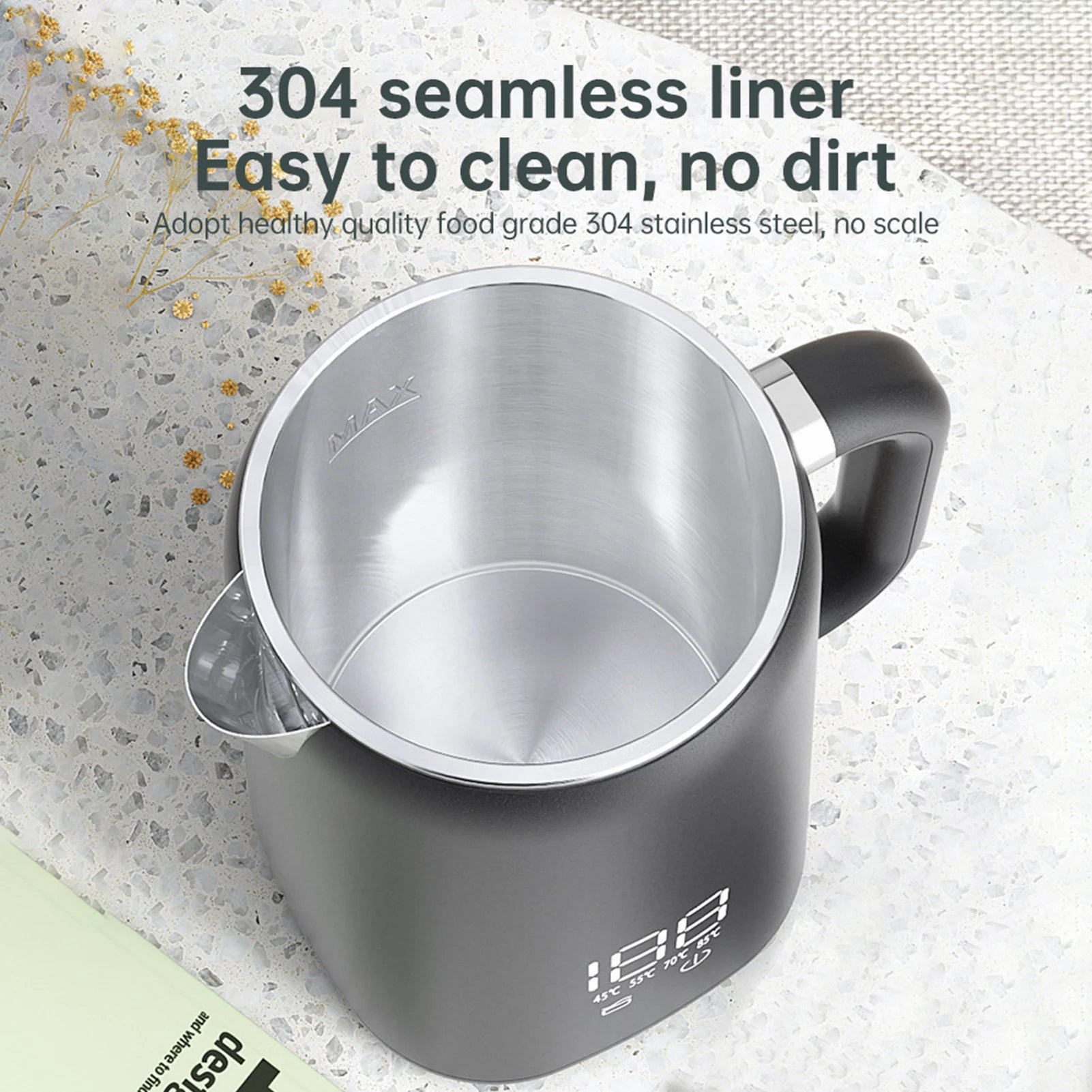 1.7L Electric Kettle Large Capacity Thermostatic Kettle Automatic Heat Preservation Teapot 304 Stainless Steel Liner Health Pot