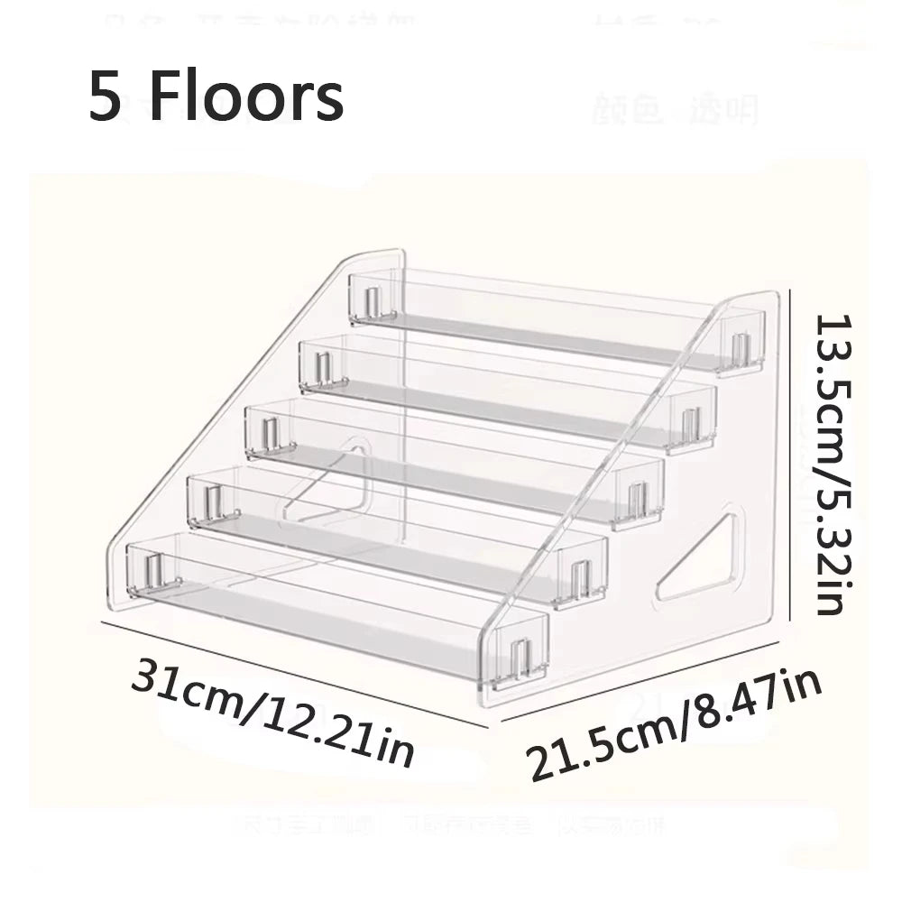 3/4/5/6/7 Layers Acrylic Nail Polish Display Rack Transparent Cosmetic Organizer Multi-layer Simple Mounting Rack Stand Holder