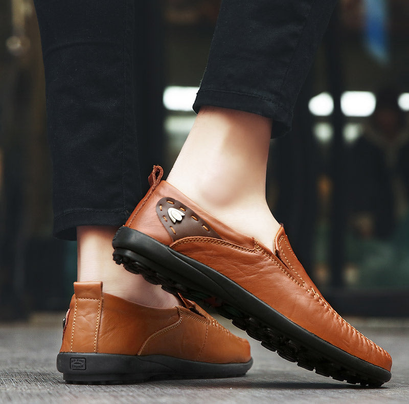 Herrenschuhe Casual Luxus-Marke Echtes Leder Italienische Herren Loafers Mokassins Slipper Herren Mokassins Schwarz Braun Übergröße 47
