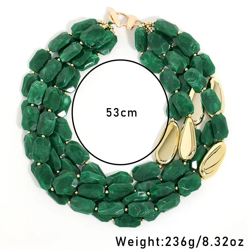 Statement Luxury Retro Multi-layer beaded Necklace for Women Wedding Party Jewelry