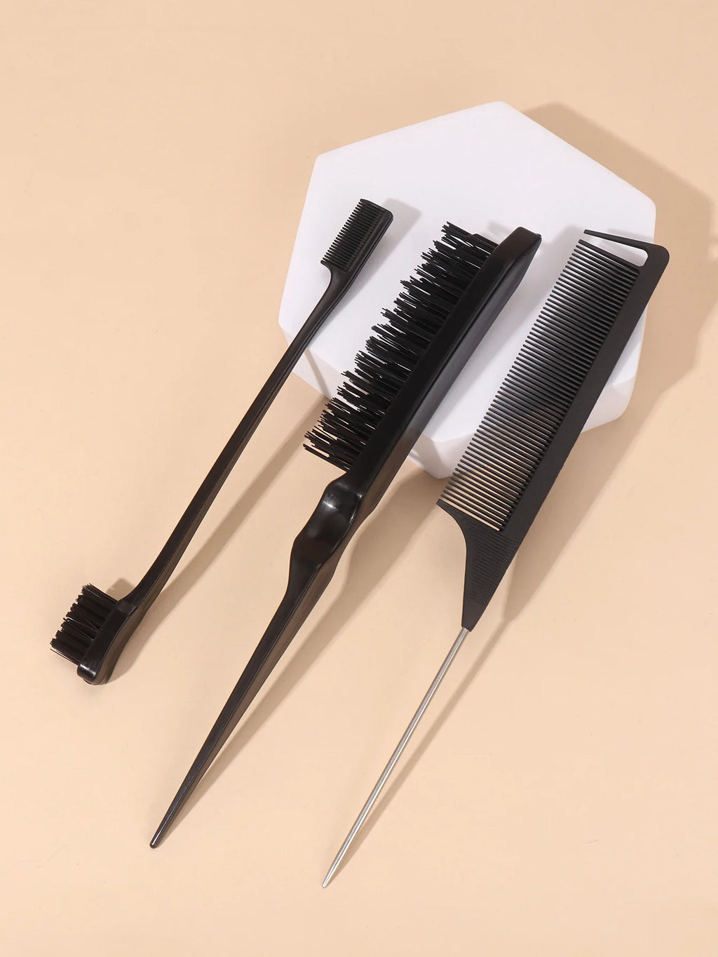 3pcs/set Double Sided Hair Edge Brush Set Hair Styling Comb Control Brush Accessories Hairline Brush Comb Styling Partition Comb