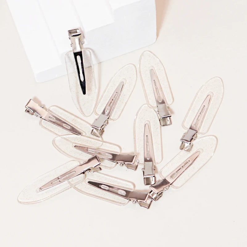 10pcs seamless fashion girl transparent hair clips, makeup facial accessory clips styling hair clips Special for real hair wigs