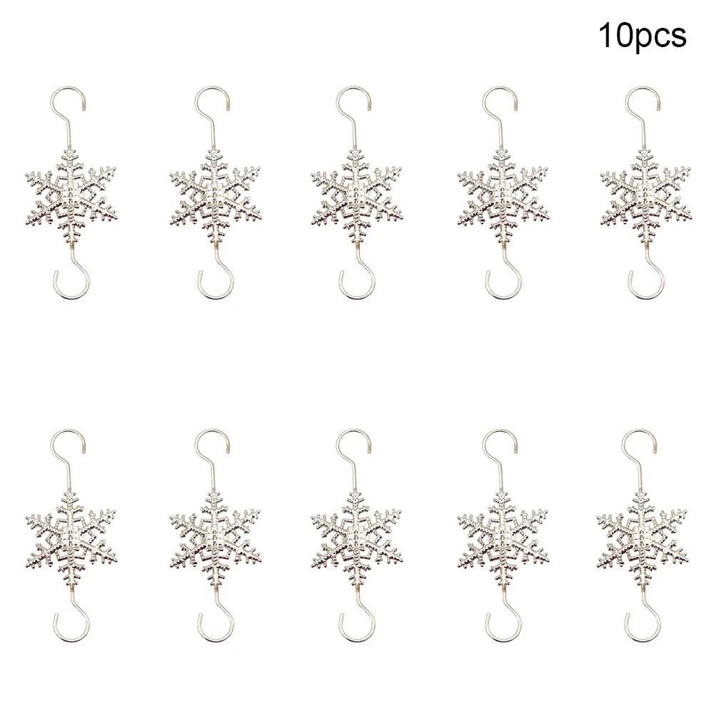 Runtowo 10pcs Christmas Snowflake Hook 2025 Merry Christmas Decor for Home Christmas Tree Ornaments Xmas Navidad Gifts New Year