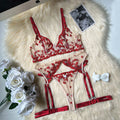 Ellolace Sexy Lingerie Uncensored Super Hot Lace Embroidery Love Underwear Sexy Suspenders Attractive See Through Bilizna Outfit