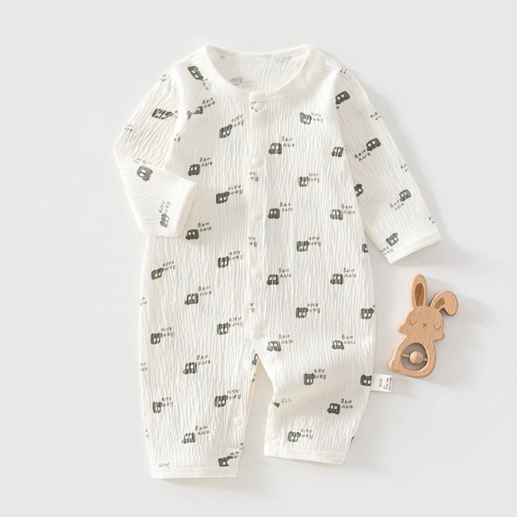 Baby Pure Cotton Breathable Skin-friendly One-piece 0-18M Kid Summer Lightweight Romper Infant Snap Closure Casual Comfy Onesie