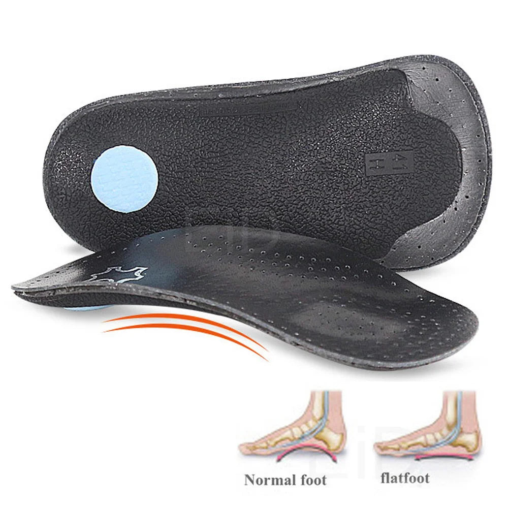 EiD 3/4 Leder orthopädische Schuheinlagen für Plattfüße Fußgewölbestütze orthopädische Schuheinlegesohle Einlegesohlen für Herren und Damen Fußpflege