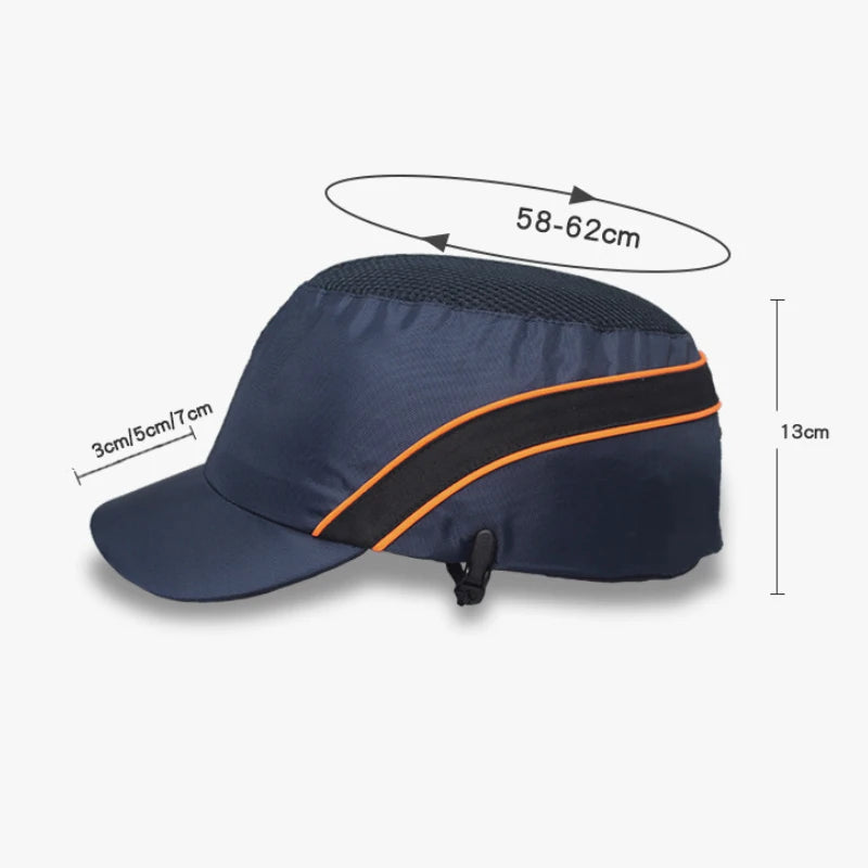 Custom Logo Work Safety Bump Cap Hard Inner Shell Protective Helmet Baseball Hats Outdoor Men Adjustable Safety Protection Hat