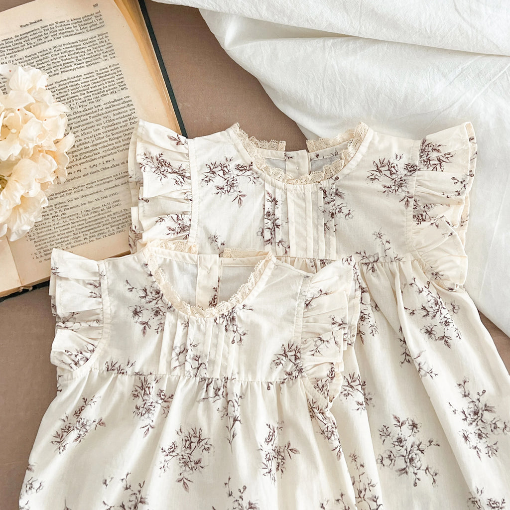0-7Yrs Toddler Sister Dress Newborn Baby Girl Lace Romper Ruffle Sleeveless Jumpsuit Infant Onepiece Spring Summer Baby Clothes